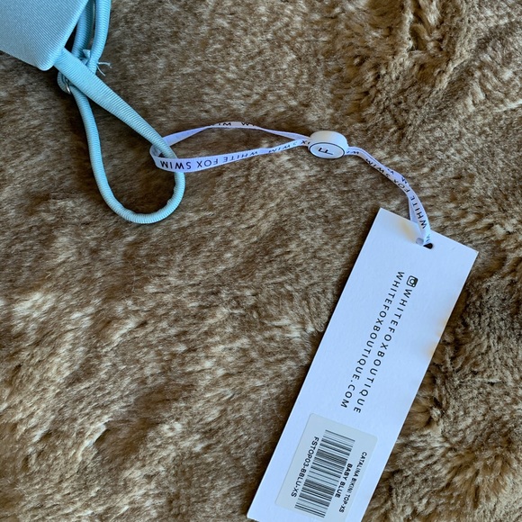 White Fox Bikini Top, Baby Blue - Picture 3 of 5